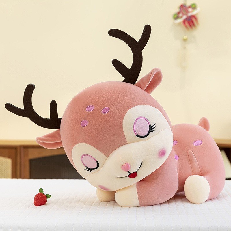 Cute Sleeping Sika Deer Plush Toy for Kids | 30 CM | Huggable & Washable | Imported Skin | OPP Packing - Image 5
