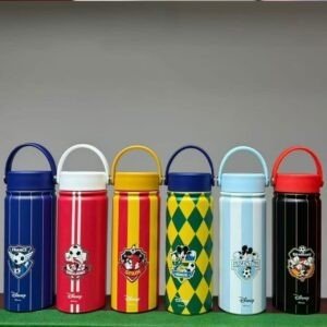 Stainless Steel Insulated Bottle with Handle  | Portable & Leakproof | Wide Mouth | Printed | 530 ML | Assorted Colors | Box Packing