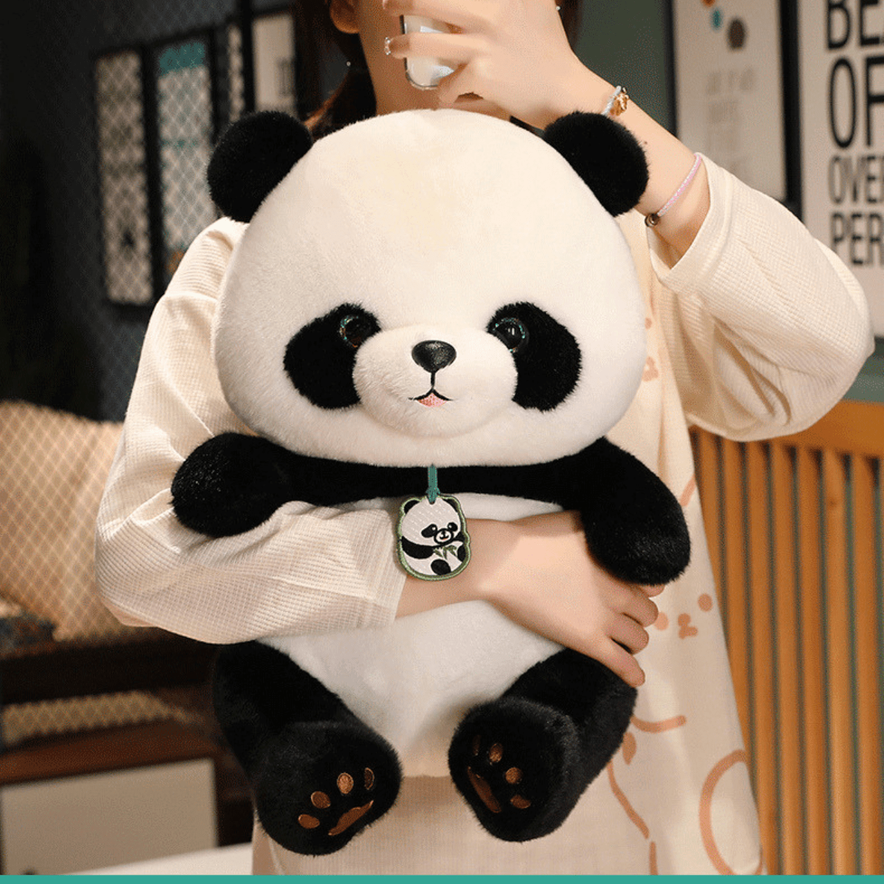 Cute Character Panda Plush Toy for Kids | 30 Cm | Huggable and Washable | Super Soft Imported Skin | OPP Packing - Image 3