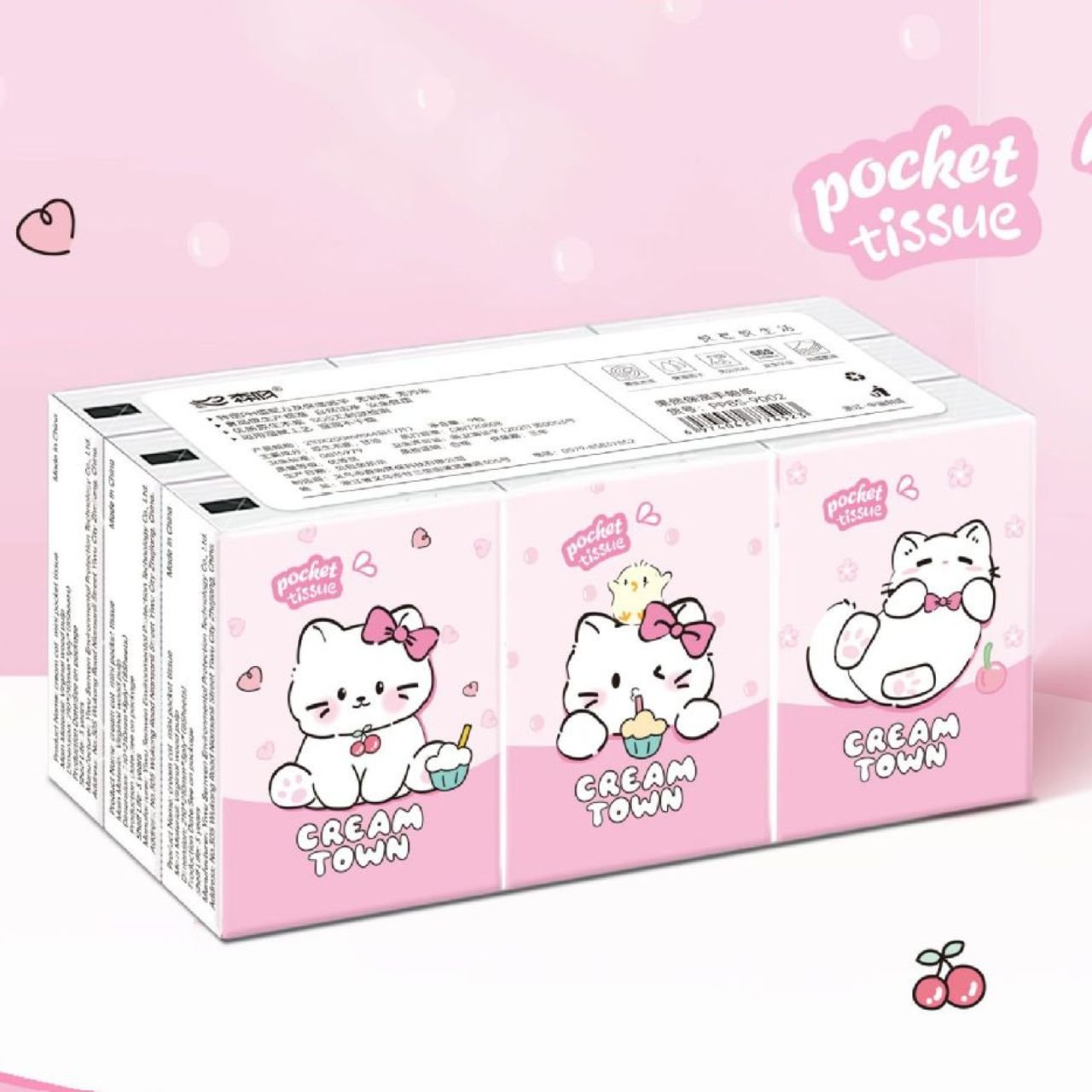 Pocket Tissue Paper Pack | 3 Ply Disposable Facial Tissue | Soft, Skin & Travel Friendly | 8 Sheets Per Pack | 9 Pack in Bundle | Assorted Cartoon Prints | OPP Packing - Image 4