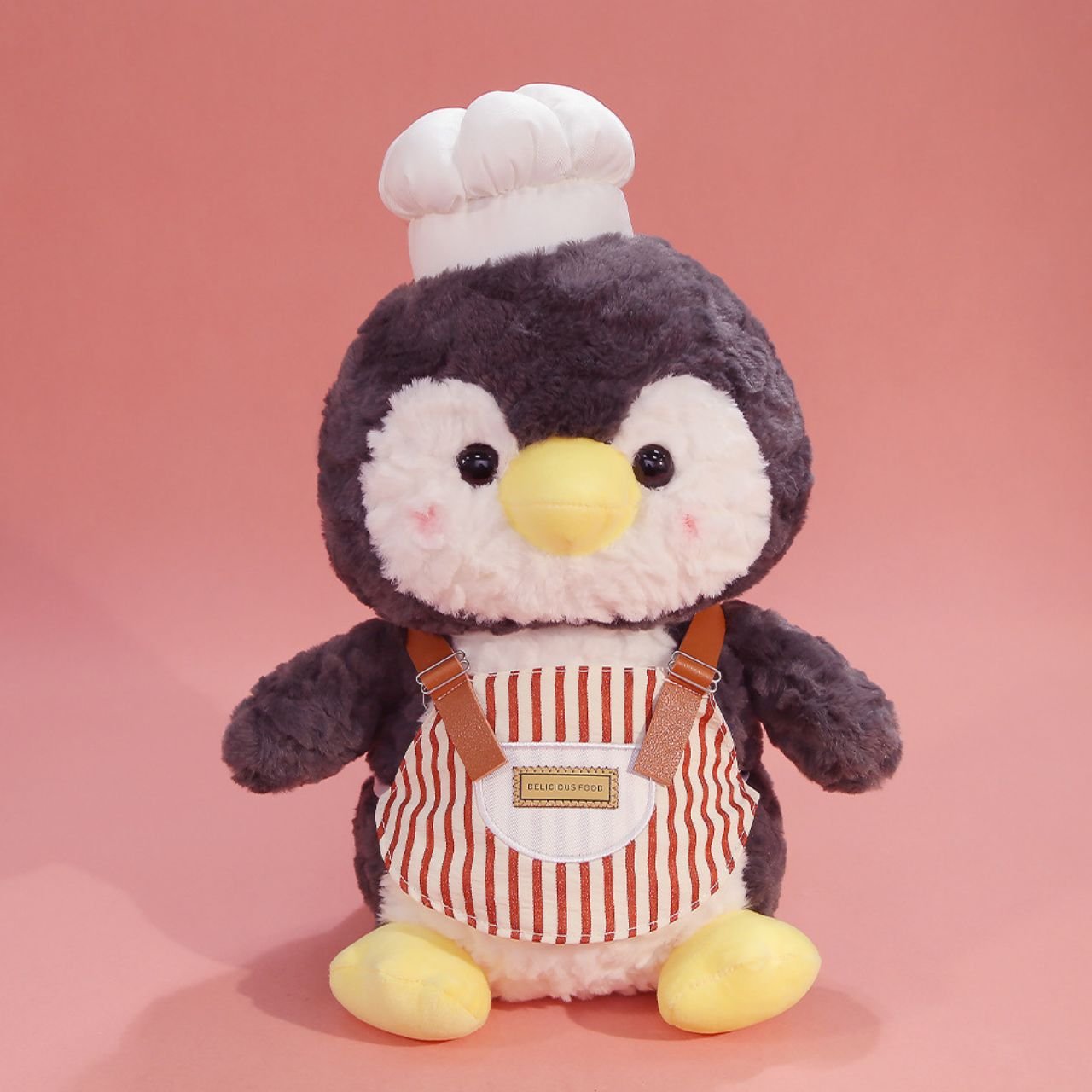 Cute Penguin & Duck Plush Toy Chef | Soft & Cuddly Stuffed Birds with Chef Hats & Striped Aprons | Imported Skin | 20-23 Cm | Assorted Character | OPP Packing - Image 2