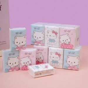 Pocket Tissue Paper Pack | 3 Ply Disposable Facial Tissue | Soft, Skin & Travel Friendly | 8 Sheets Per Pack | 9 Pack in Bundle | Assorted Cartoon Prints | OPP Packing