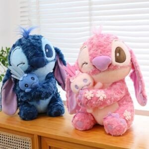 Cute Stitch Plush Toy with Mini Soft Doll | Soft & Cuddly Stuffed Toy | Washable & Imported Skin | 40-45 Cm | Assorted Colors | OPP Packing