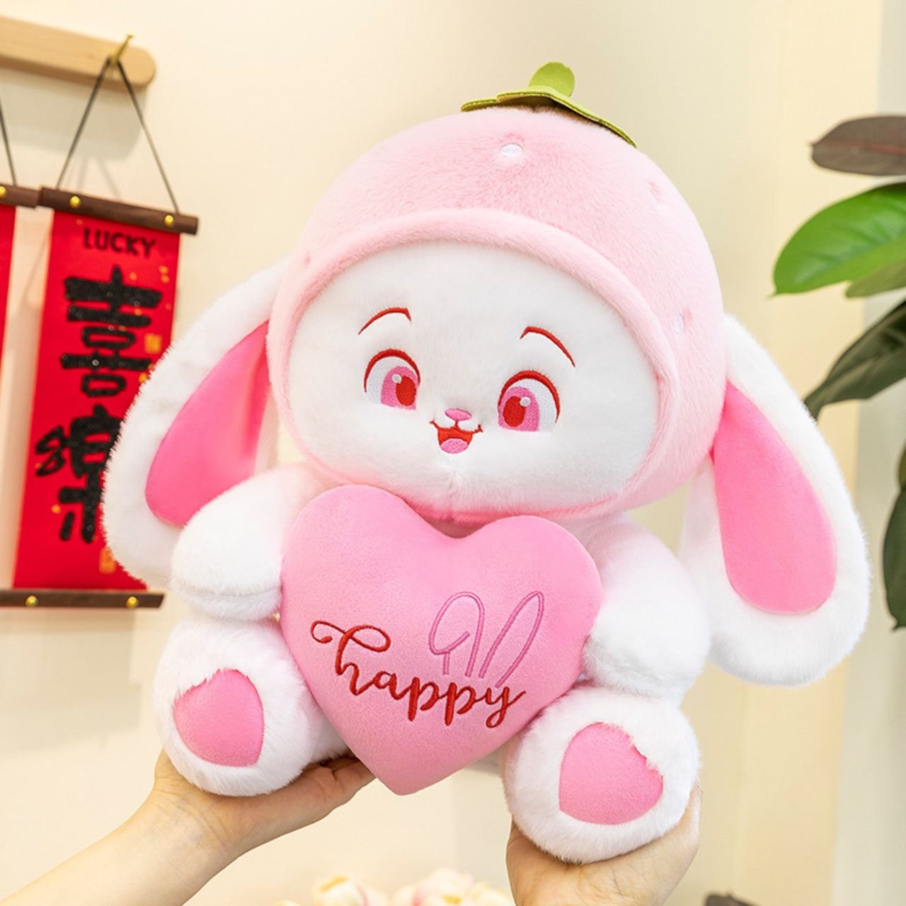 Cute Bunny Plush Toy with Heart Pillow | Soft & Cuddly Stuffed Toy for Kids | Adorable Rabbit Design | Imported Skin | 40-45 Cm | OPP Packing - Image 2