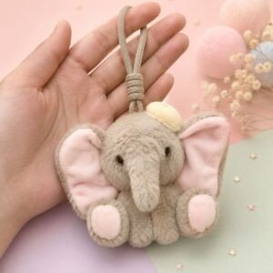 Cute Elephant Plush Toy Keychain | Soft Stuffed Elephant Bag Charm & Keyring | Lanyard |12 Cm | Assorted Colors | OPP Packing