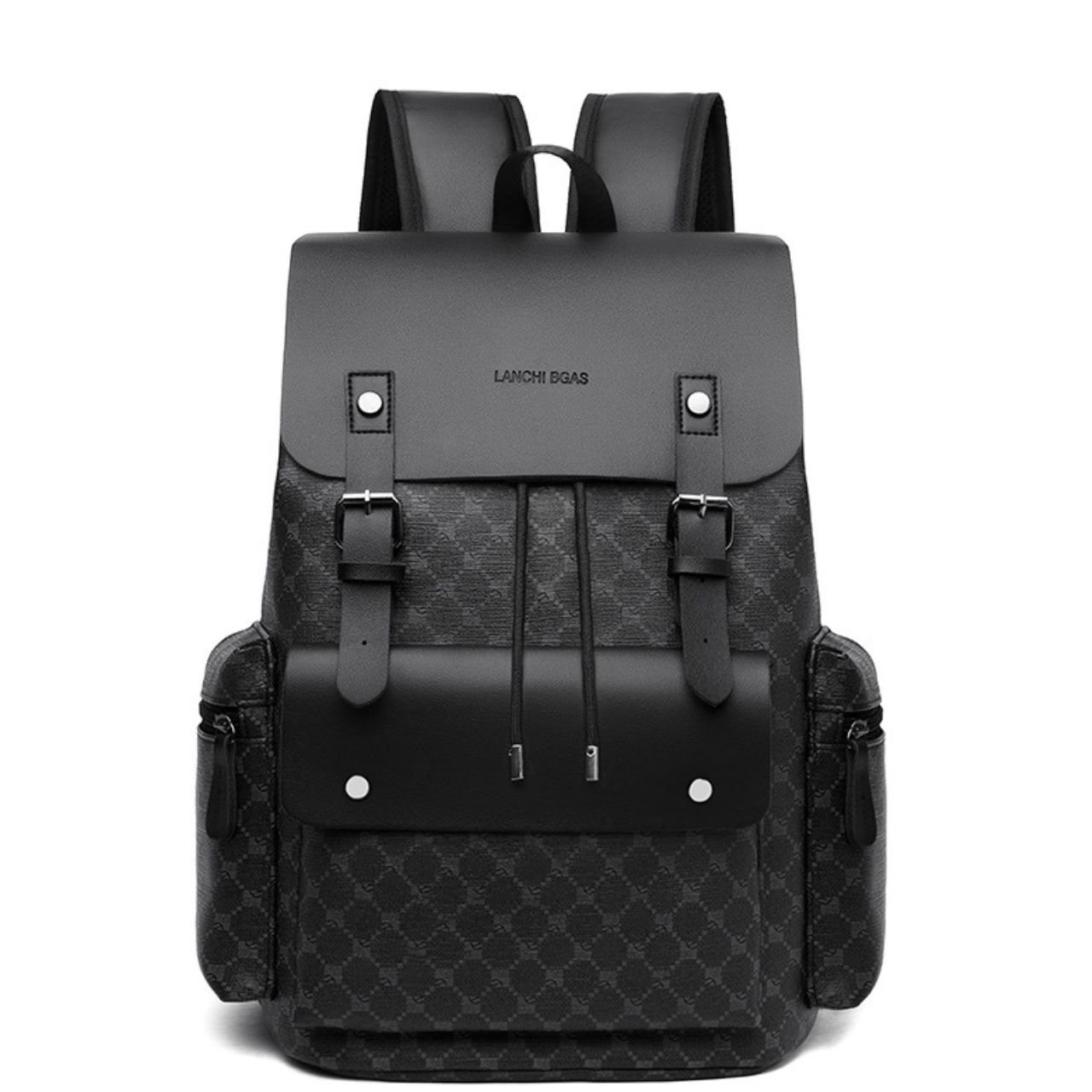 Premium PU Leather Laptop Backpack | Multi Compartment | Unisex Travel Backpack | Drawstring Closure | 28x18x43 Cm | Assorted Colors | OPP Packing - Image 3