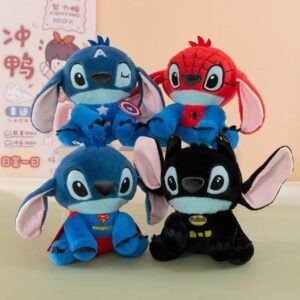 Cute Stitch Superheroes Plush Toy for Kids | Soft & Cuddly Stuffed Doll | 28 Cm | Imported & Washable Skin | Assorted Colors & Character | OPP Packing