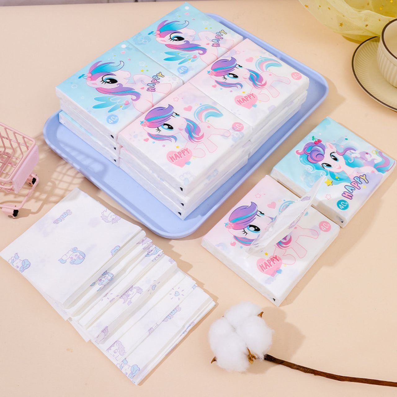Pocket Tissue Paper Pack | 3 Ply Disposable Facial Tissue | 40 Sheet | Travel Friendly | Pocket Size | Assorted Colors & Prints | Display Box Packing - Image 10