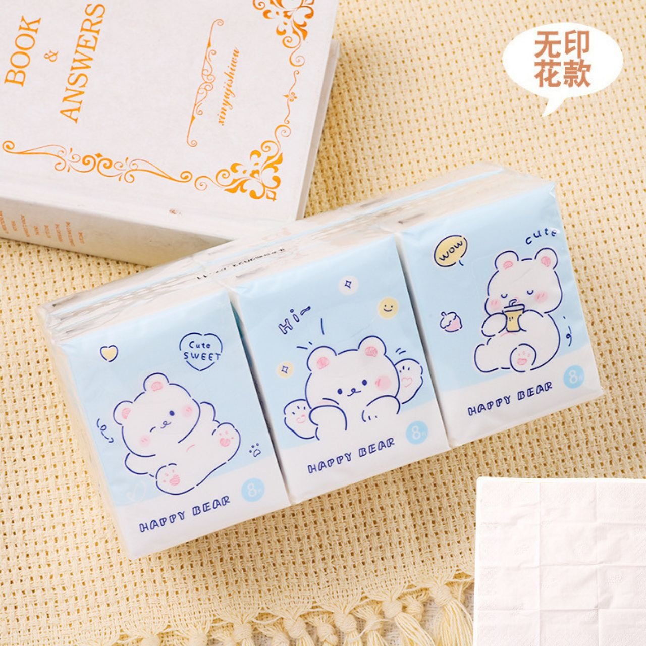 Pocket Tissue Paper Pack | 3 Ply Disposable Facial Tissue | Soft, Skin & Travel Friendly | 8 Sheets Per Pack | 9 Pack in Bundle | Assorted Cartoon Prints | OPP Packing - Image 10