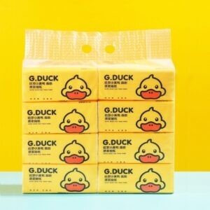 Cute Cartoon Printed Pocket Tissue Paper Pack | 4 Ply Soft Facial Tissue | 90 Sheets Per Pack | 8 Pack Set | Travel Friendly | Assorted Colors | OPP Packing