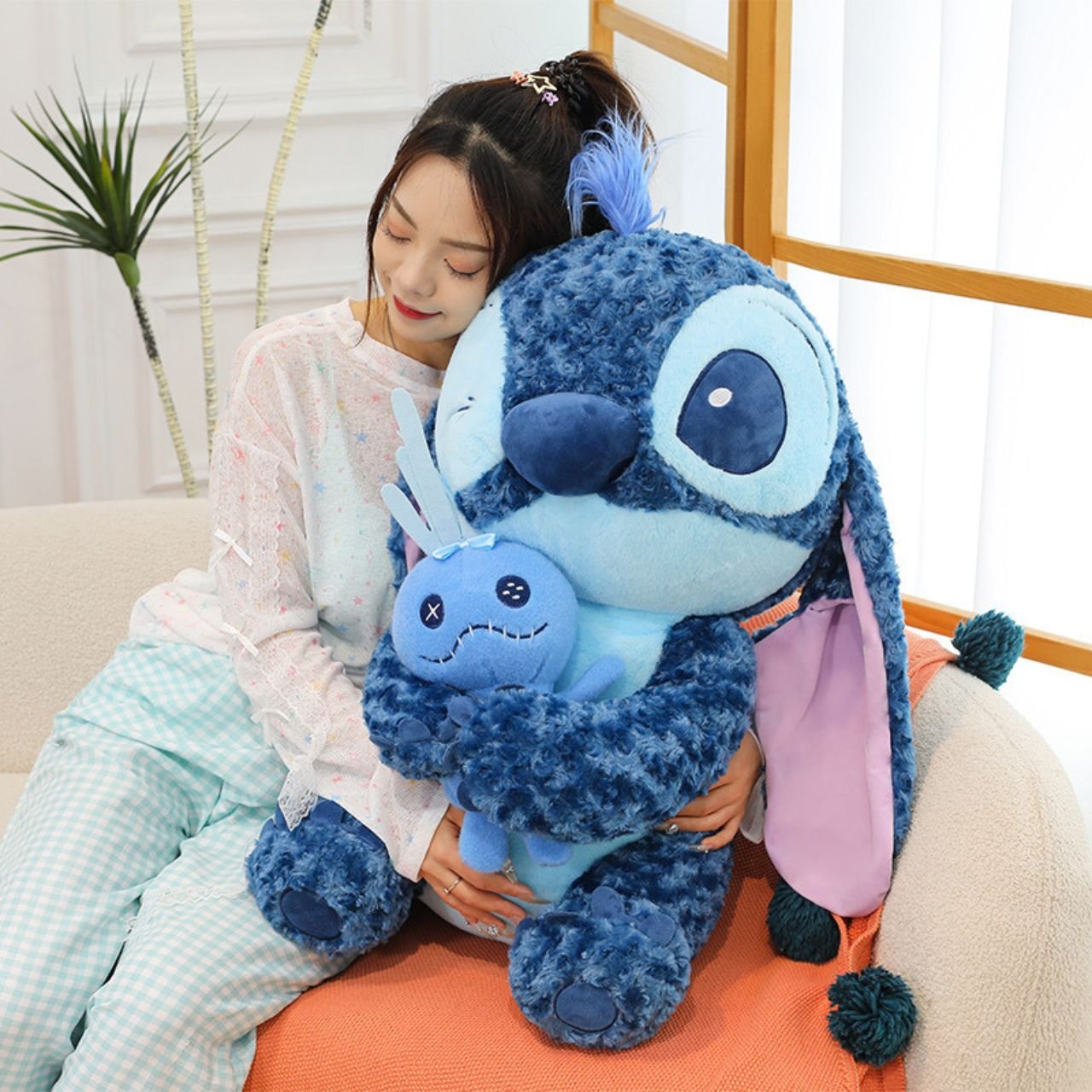 Cute Stitch Plush Toy with Mini Soft Doll | Soft & Cuddly Stuffed Toy | Washable & Imported Skin | 40-45 Cm | Assorted Colors | OPP Packing - Image 4
