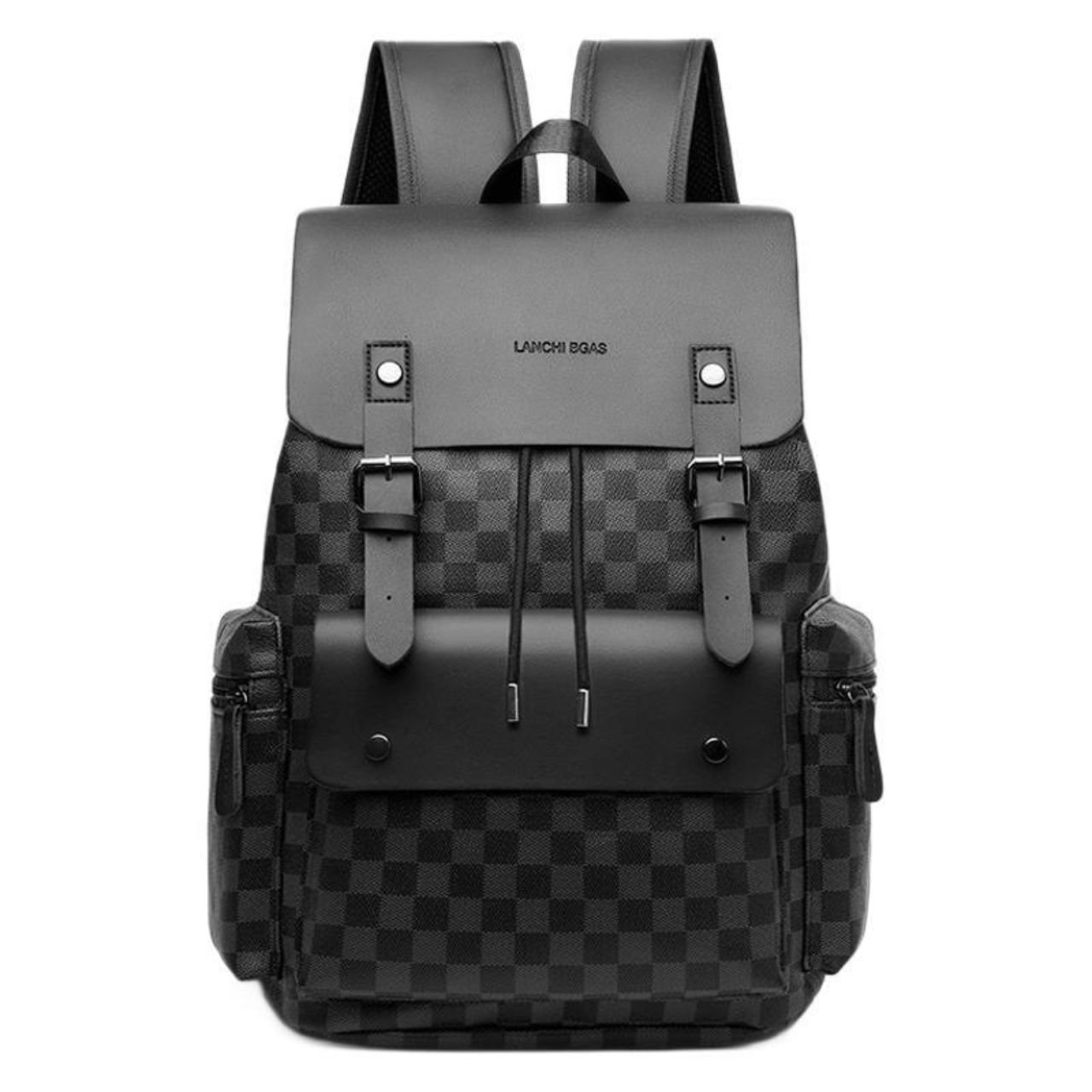 Premium PU Leather Laptop Backpack | Multi Compartment | Unisex Travel Backpack | Drawstring Closure | 28x18x43 Cm | Assorted Colors | OPP Packing - Image 2