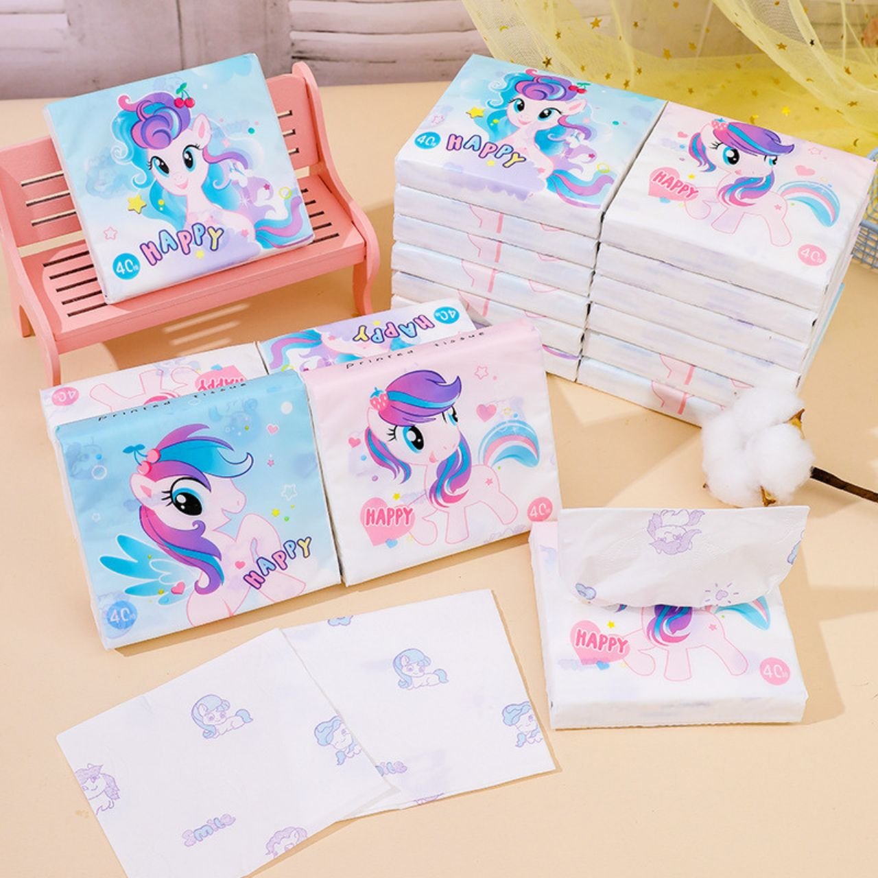 Pocket Tissue Paper Pack | 3 Ply Disposable Facial Tissue | 40 Sheet | Travel Friendly | Pocket Size | Assorted Colors & Prints | Display Box Packing - Image 12