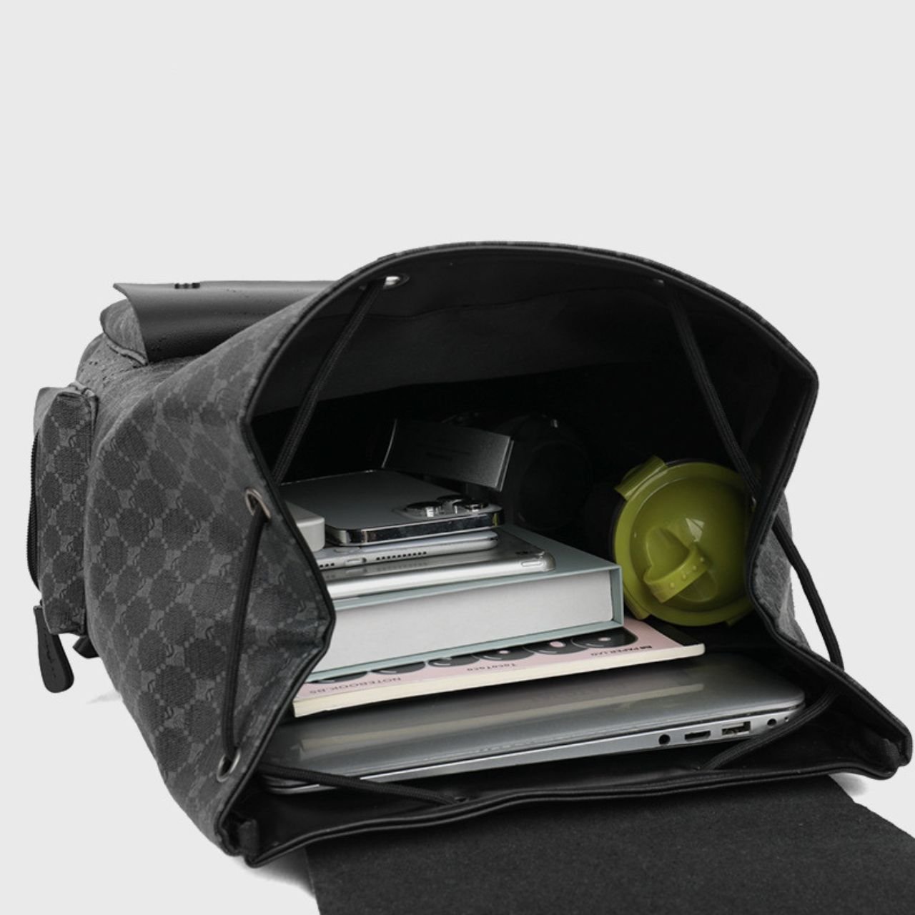 Premium PU Leather Laptop Backpack | Multi Compartment | Unisex Travel Backpack | Drawstring Closure | 28x18x43 Cm | Assorted Colors | OPP Packing - Image 5