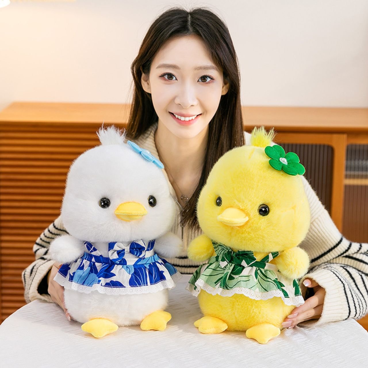Cute Duck Plush Toy with Floral Dress | Soft & Cuddly Stuffed Duck Doll for Kids | Washable & Imported Skin | 20-23 Cm | Assorted Colors | OPP Packing - Image 4