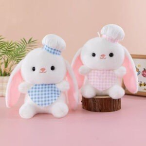 Cute Bunny Rabbit Plush Toy | Soft Stuffed Animal Toy | Adorable Checkered Dress Design | Imported Skin | 22 Cm | Assorted Colors | OPP Packing