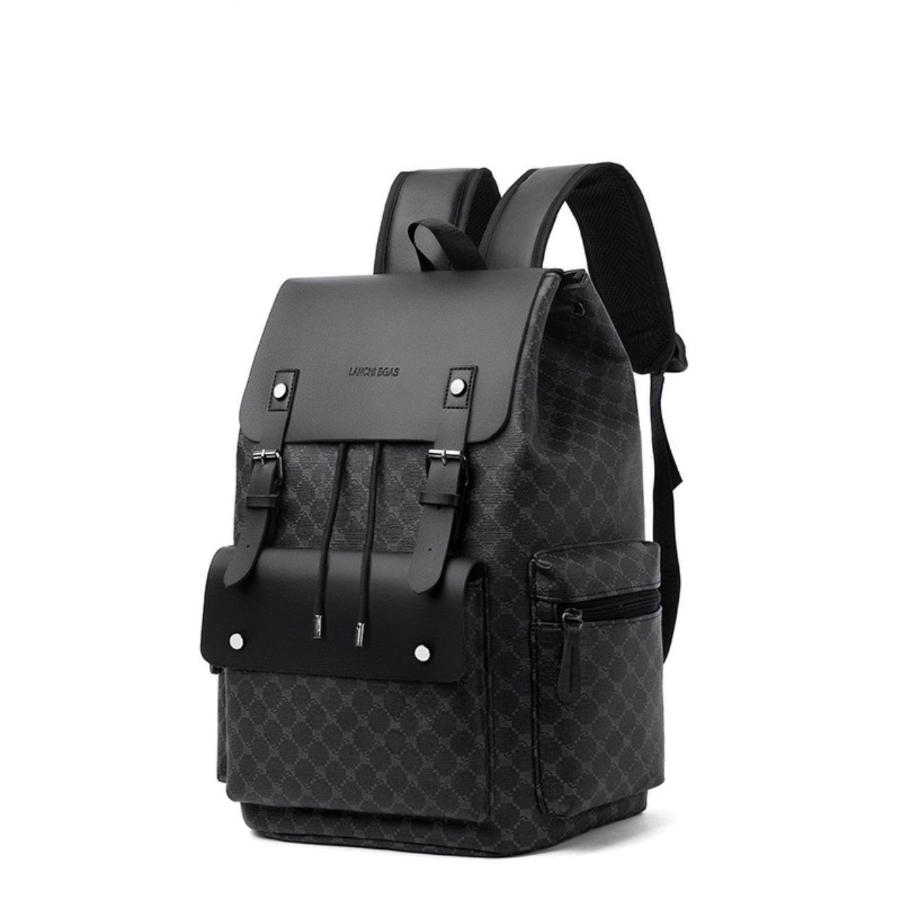 Premium PU Leather Laptop Backpack | Multi Compartment | Unisex Travel Backpack | Drawstring Closure | 28x18x43 Cm | Assorted Colors | OPP Packing - Image 7