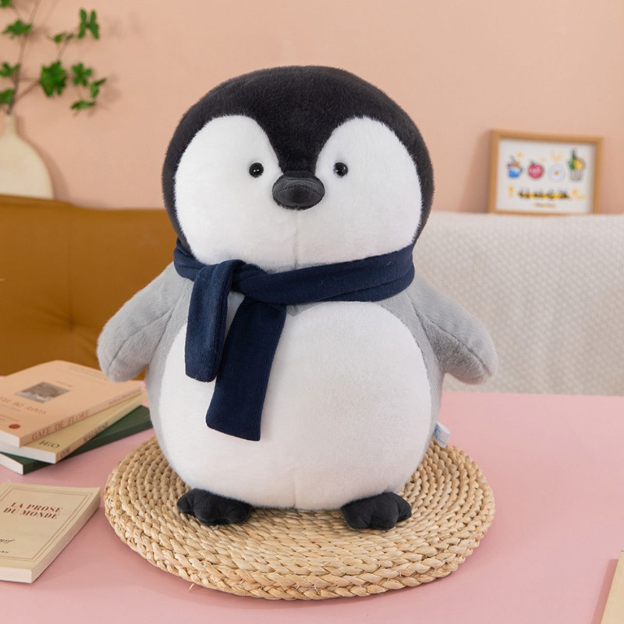 Cute Penguin Plush Toy with Scarf for Kids | Soft & Huggable | Washable & Imported Skin | 25 Cm | OPP Packing