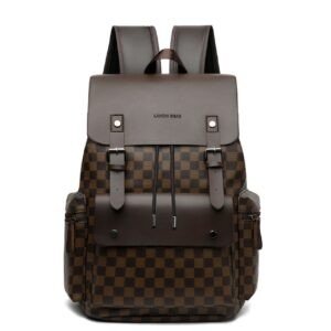 Premium PU Leather Laptop Backpack | Multi Compartment | Unisex Travel Backpack | Drawstring Closure | 28x18x43 Cm | Assorted Colors | OPP Packing