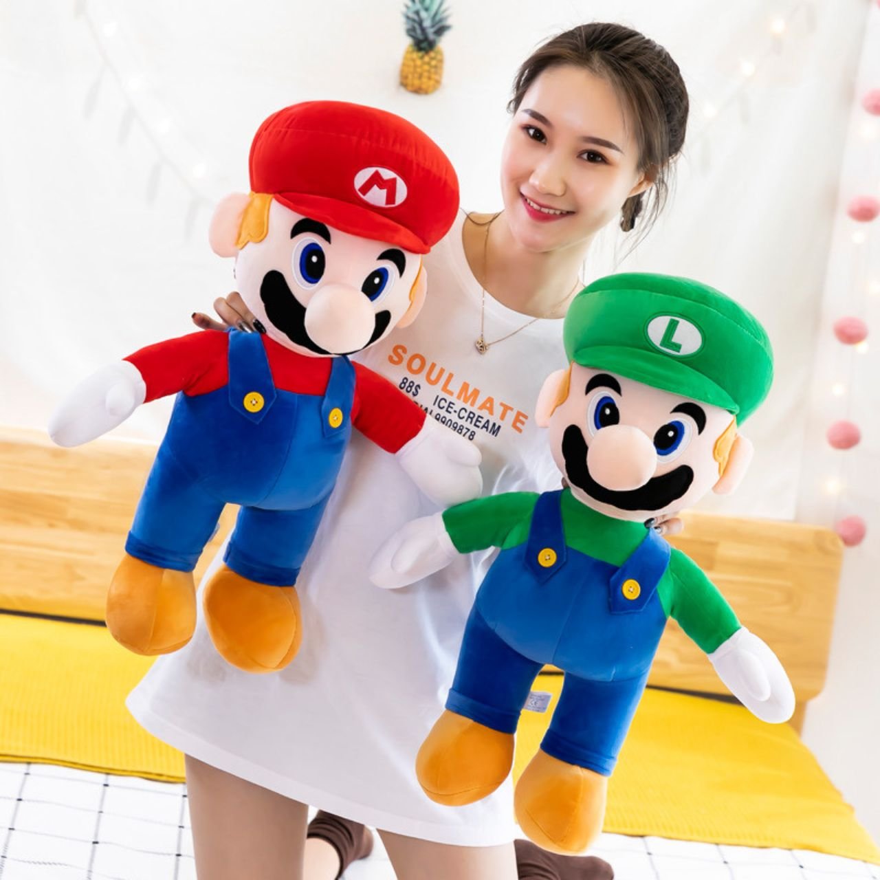 Super Mario Plush Toy Set | Soft & Cuddly Stuffed Toys for Kids | Cartoon Character Design | 45 Cm | Assorted Colors | OPP Packing