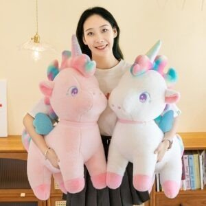 Cute Unicorn Plush Toy for Kids | Soft & Cuddly Stuffed Animal | Colorful Rainbow Unicorn Design | Imported Skin | 40-45 Cm | Assorted Colors | OPP Packing