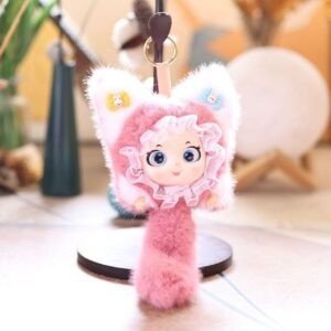 Cute Kawaii Cat Plush Keychain with Lanyard | Bag Charm | 15 Cm | Plushies | Assorted Colors | OPP Packing