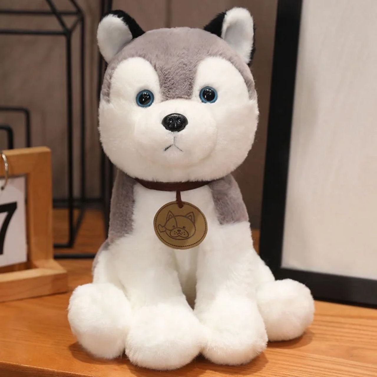Cute Husky Plush Toy | Soft Stuffed Siberian Teddy | Washable & Imported Skin | 45 Cm | OPP Packing