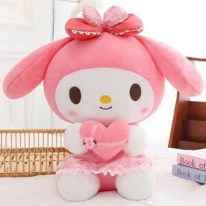 Cute My Melody Plush Toy with Holding Heart | Stuffed Toy | Washable & Imported Fabric | 45 Cm | OPP Packing